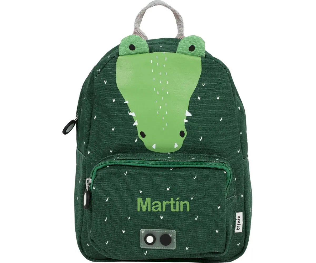 Mochilas Preescolar^Trixie Mochila GRANDE Mr. Crocodrile Personalizable