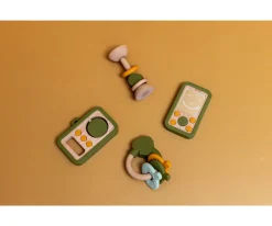 New Mordedor de Actividades de Silicona y Madera Mr. Dino Sonajeros Bebé|Juguetes Bebé 6 Meses