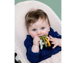 New Mordedor de Actividades de Silicona y Madera Mr. Dino Sonajeros Bebé|Juguetes Bebé 6 Meses