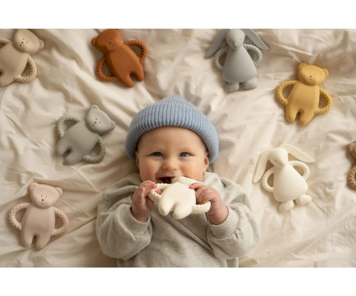 Mordedores^Moonie Mordedor de Caucho Natural Conejo Cream