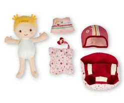 Muñecos^Lilliputiens Muñeca de Tela Lena y Asiento de Bicicleta