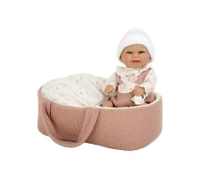 Muñecos^Arias Muñeca Elegance Babyto Rosa con Capazo 33 cm