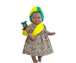 Muñecos^Marina&Pau Muñeca Kenia Fruits con Bebé 45cm