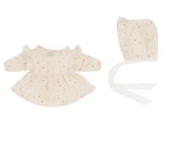 Muñecos^Monnëka Muñeco Helena con Vestido y Gorrito White Flowers