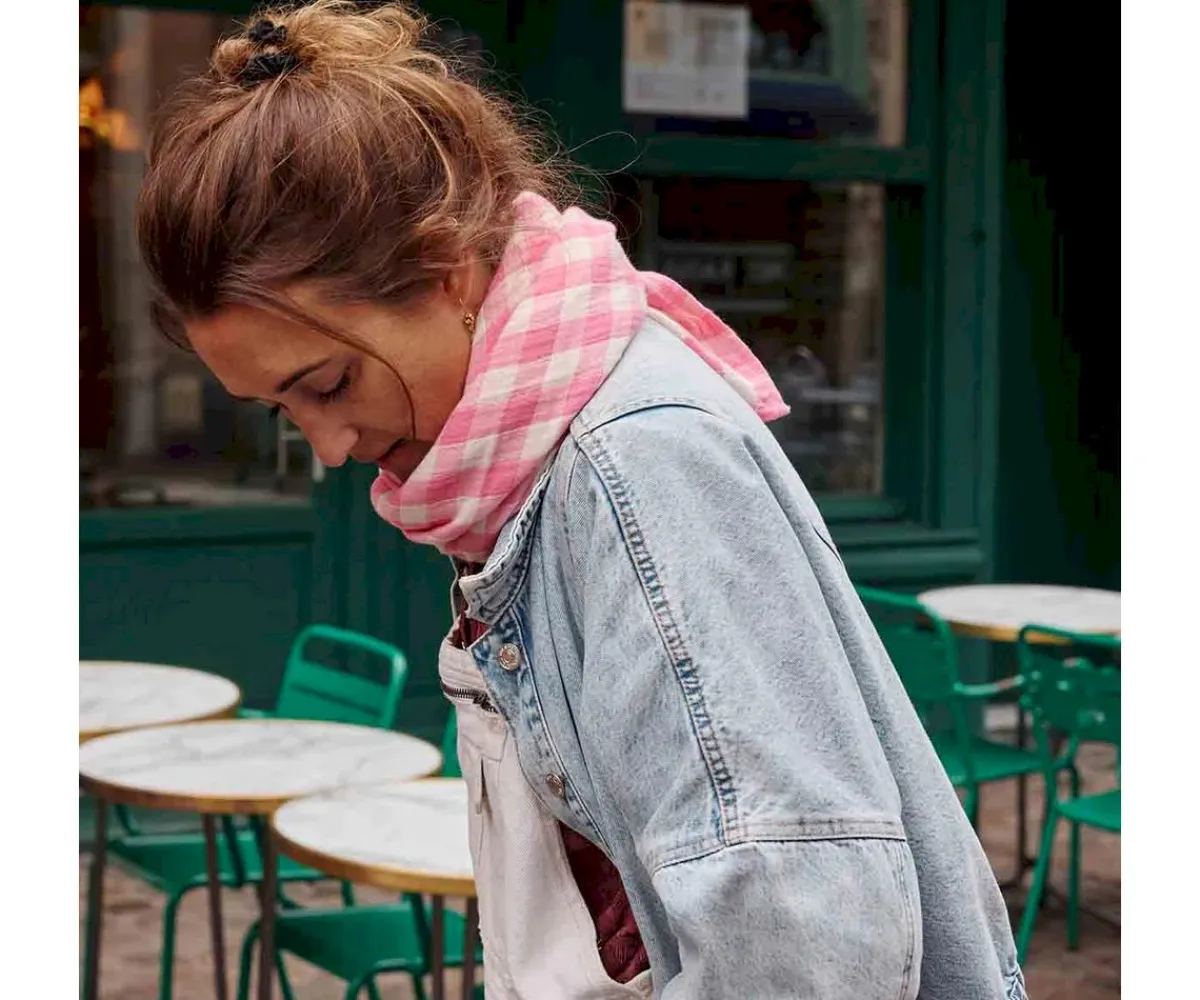 Muselinas Bebé^Rose in April Muselina Bianca Vichy Rose Fluo Talla L