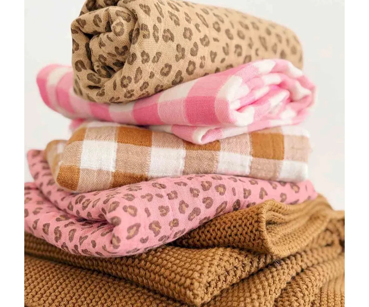 Muselinas Bebé^Rose in April Muselina Bianca Vichy Rose Fluo Talla L