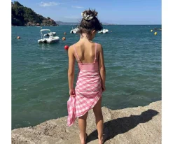 Muselinas Bebé^Rose in April Muselina Bianca Vichy Rose Fluo Talla L