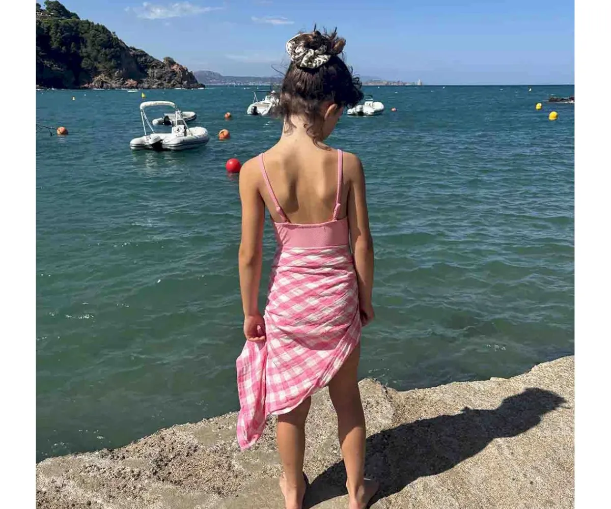 Muselinas Bebé^Rose in April Muselina Bianca Vichy Rose Fluo Talla M