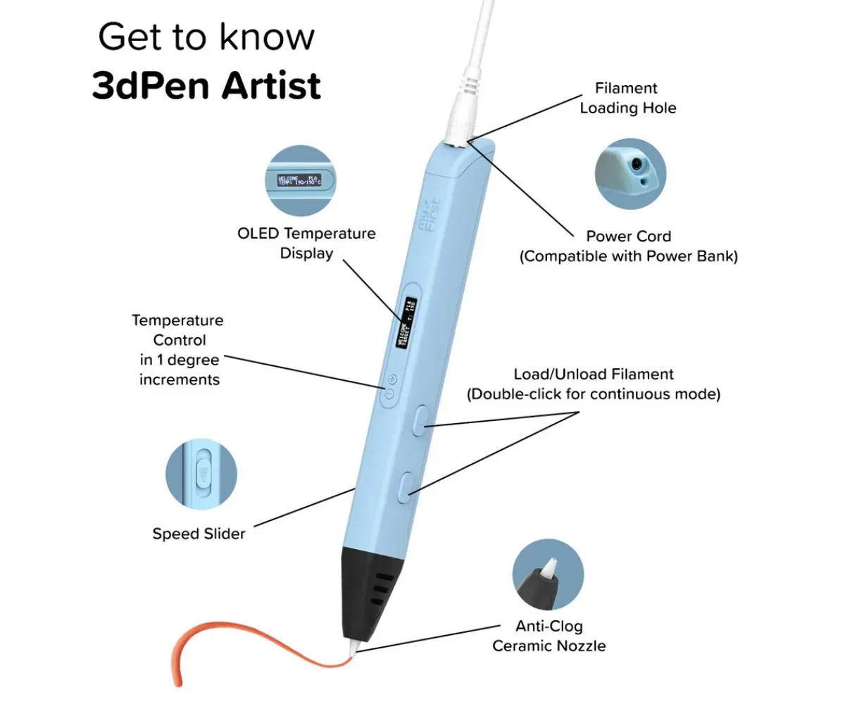 Clearance My First 3D Pen Artist Blue Niños Juguetes Niños + 10 Años|Juguetes Stem