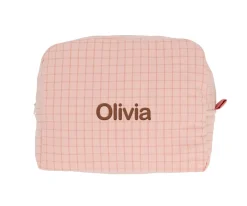 Neceseres Bebé Personalizados^Cristina de Jos'h Neceser Grande Nordic Check Blush Personalizable