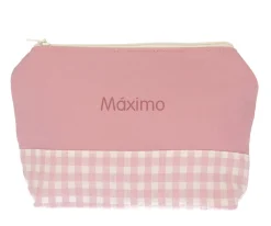 Neceseres Bebé Personalizados^Cristina de Jos'h Neceser Infantil Vichy Rosa Personalizable