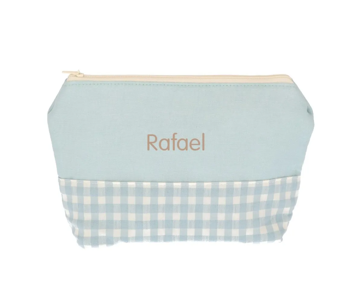 Clearance Neceser Infantil Vichy Verde Personalizable Niños Neceseres Bebé Personalizados|Neceseres