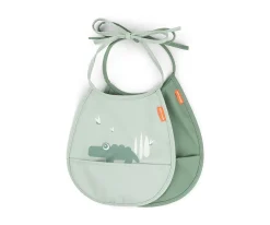 Online Pack 2 Baberos Pocket Croco Green Baberos Impermeables|Baberos