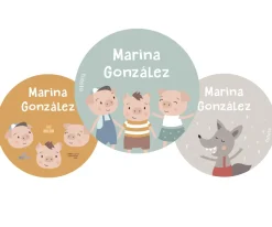 Colecciones Vuelta Al Cole^Tutete Pack 3 Chapas Personalizadas The Three Little Pigs