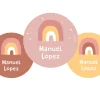Colecciones Vuelta Al Cole^Tutete Pack 3 chapas Personalizadas Arcoíris Rosa