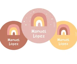 Colecciones Vuelta Al Cole^Tutete Pack 3 chapas Personalizadas Arcoíris Rosa