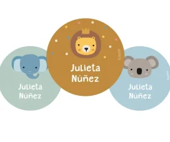 Colecciones Vuelta Al Cole^Tutete Pack 3 chapas Personalizadas Animal Friends