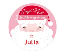 Chapas Navidad^Tutete Pack 3 chapas Personalizadas Papá Noel Rosa