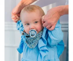 Secababitas^Bibs Liberty Pack 2 Chupetes BIBS Colour Round + 1 Secababitas Liberty Chamomile Lawn Baby Blue