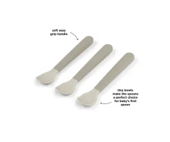 Cubiertos Infantiles^Done by Deer Pack 3 Cucharas para Bebé Fácil Agarre Foodie Sand