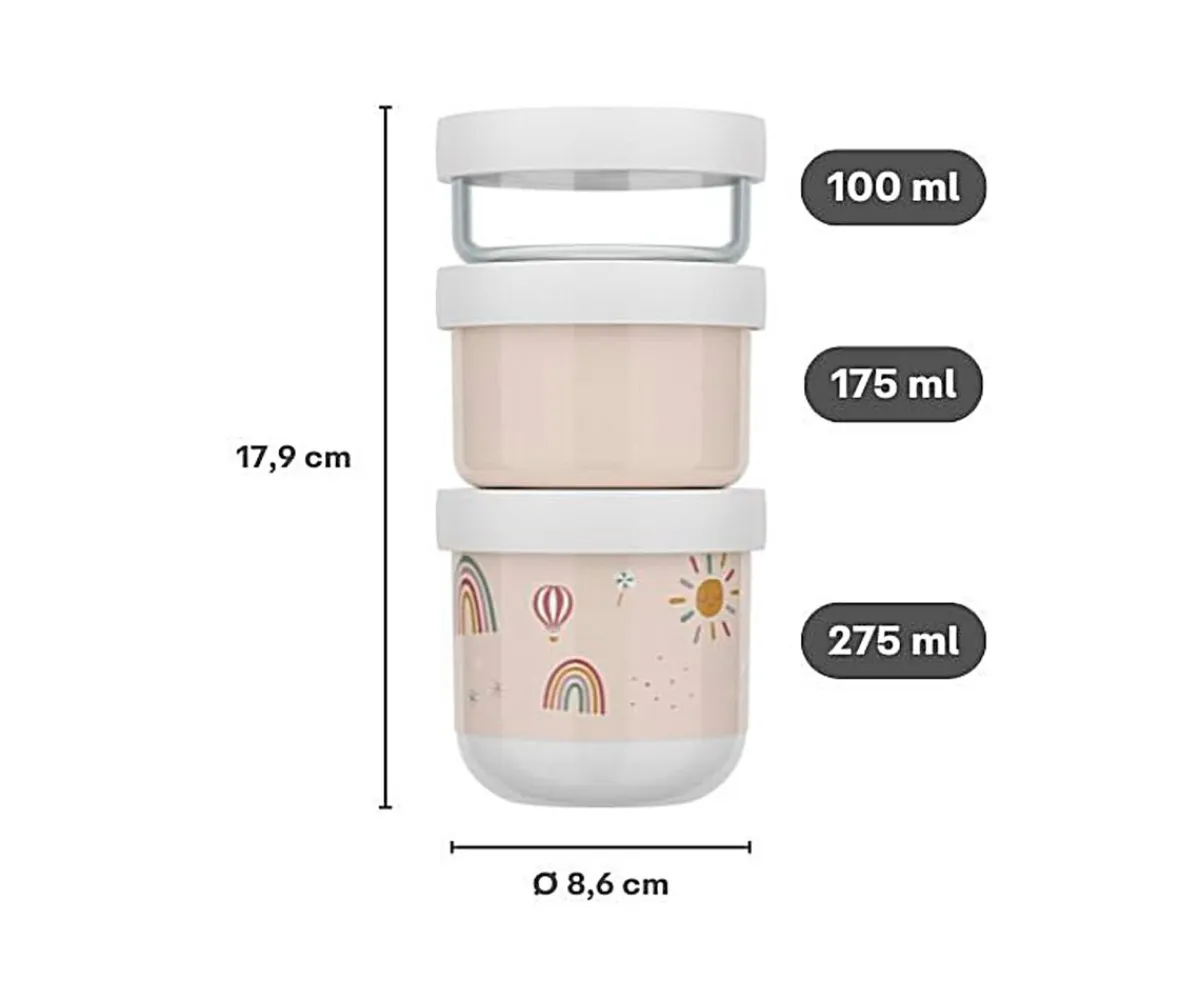 Clearance Pack 3 Dispensadores de Comida Apilable Mio Sunshine & Rainbow Cajas De Almuerzo|Comer Al Aire Libre