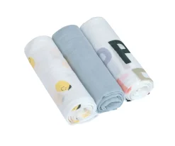 Muselinas Bebé^Lassig Pack 3 Muselinas Happy Fruits Lemon 80 cm