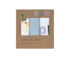 Muselinas Bebé^Lassig Pack 3 Muselinas Happy Fruits Lemon 80 cm