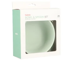 Vajilla Infantil^Tutete Pack Baby Meal Babero Silicona Bugs + Bol Silicona y Cuchara Acero Sage