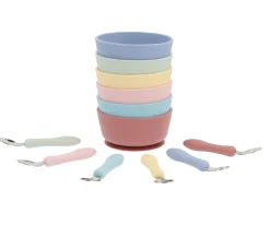 Vajilla Infantil^Tutete Pack Baby Meal Babero Silicona Croc + Bol Silicona y Cuchara Acero Sun