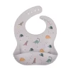 Vajilla Infantil^Tutete Pack Baby Meal Babero Silicona Dinos World + Bol Silicona y Cuchara Acero Brick Blush