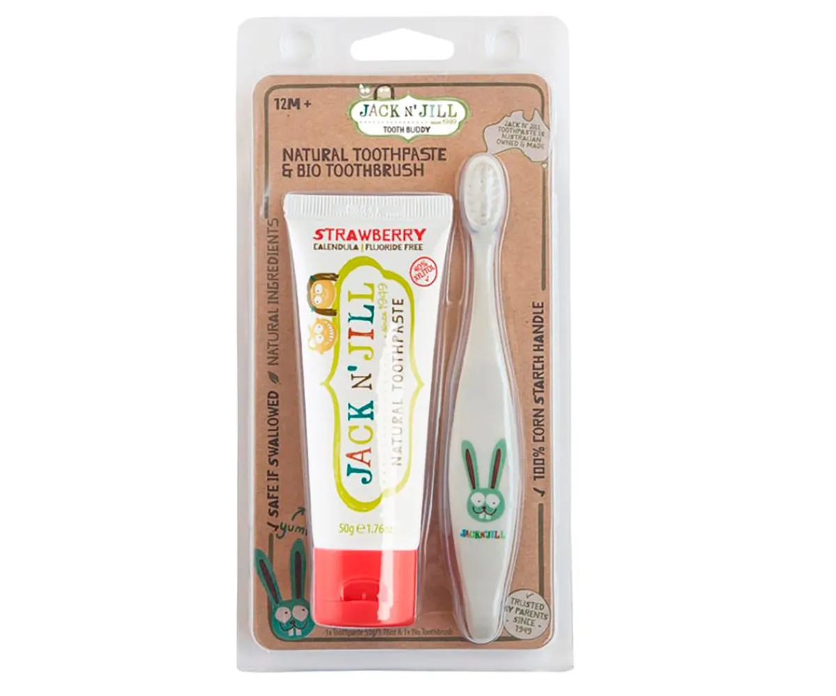 Higiene Dental^Jack N'Jill Pack Cepillo de Dientes Conejito + Pasta de Dientes Sabor Fresa
