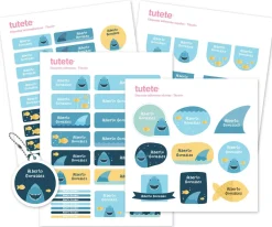 Colecciones Vuelta Al Cole^Tutete Pack Combinado Termo y Pegatinas Tiburón