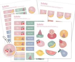 Colecciones Vuelta Al Cole^Tutete Pack Combinado Termo y Pegatinas Fruits
