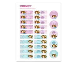 Etiquetas Personalizadas^Tutete Pack Combinado Termo y Pegatinas Sirena