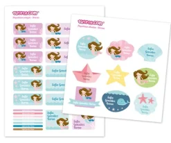 Etiquetas Personalizadas^Tutete Pack Combinado Termo y Pegatinas Sirena