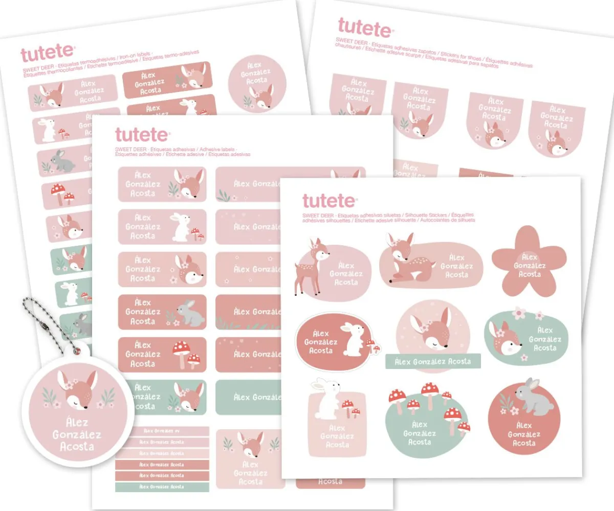 Pack Combinado Termo y Pegatinas Sweet Deer Etiquetas Personalizadas|Colecciones Vuelta Al Cole