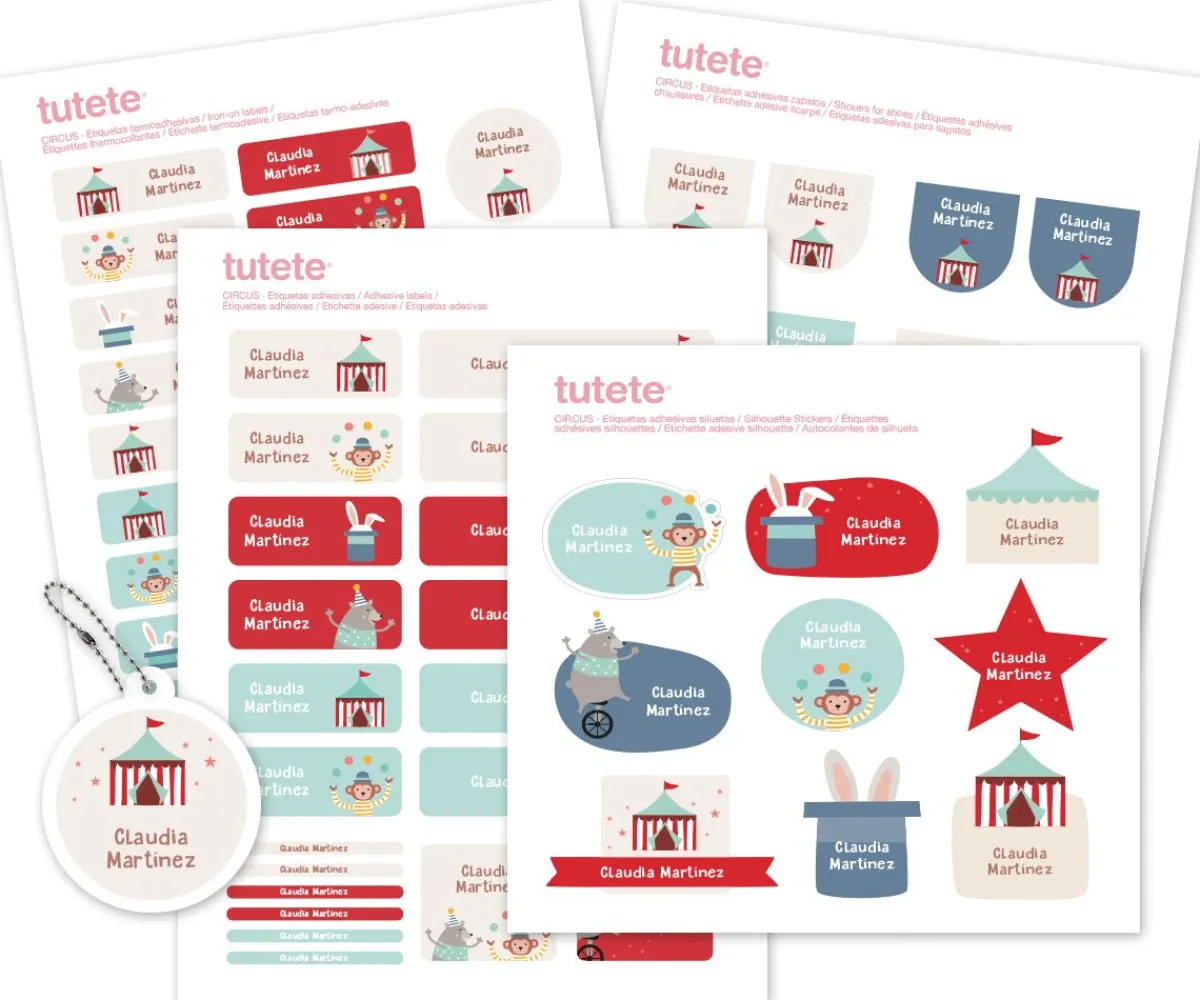Hot Pack Combinado Termo y Pegatinas Circus Colecciones Vuelta Al Cole|Etiquetas Personalizadas