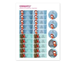 Etiquetas Personalizadas^Tutete Pack Combinado Termo y Pegatinas Caperucita