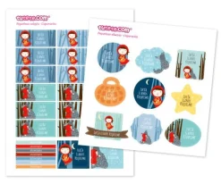 Etiquetas Personalizadas^Tutete Pack Combinado Termo y Pegatinas Caperucita