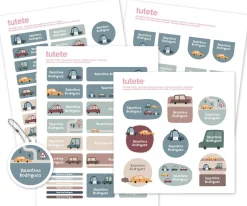 Colecciones Vuelta Al Cole^Tutete Pack Combinado Termo y Pegatinas Vintage Cars