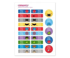 Etiquetas Personalizadas^Tutete Pack Combinado Termo y Pegatinas Héroes