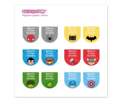 Etiquetas Personalizadas^Tutete Pack Combinado Termo y Pegatinas Héroes