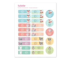 Etiquetas Personalizadas^Tutete Pack Combinado Termo y Pegatinas Animales de Bosque