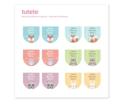 Etiquetas Personalizadas^Tutete Pack Combinado Termo y Pegatinas Animales de Bosque