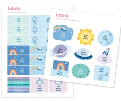 Etiquetas Personalizadas^Tutete Pack Combinado Termo y Pegatinas Robot