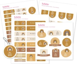 Outlet Pack Combinado Termo y Pegatinas Arcoíris Mostaza Etiquetas Personalizadas|Colecciones Vuelta Al Cole