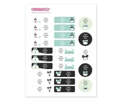 Etiquetas Personalizadas^Esther Gili Pack Combinado Termo y Pegatinas Blanco y Negro