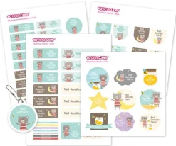 Etiquetas Personalizadas^Tutete Pack Combinado Termo y Pegatinas Osito