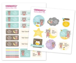 Etiquetas Personalizadas^Tutete Pack Combinado Termo y Pegatinas Osito