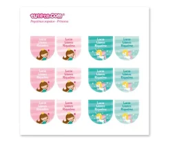 Etiquetas Personalizadas^Tutete Pack Combinado Termo y Pegatinas Princesa